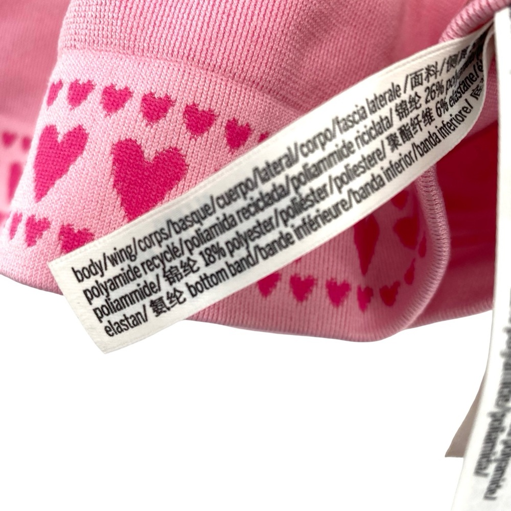 Pink Seamless Hearts Square Neck Longline Sports Bra Size Medium - Picture 6 of 9